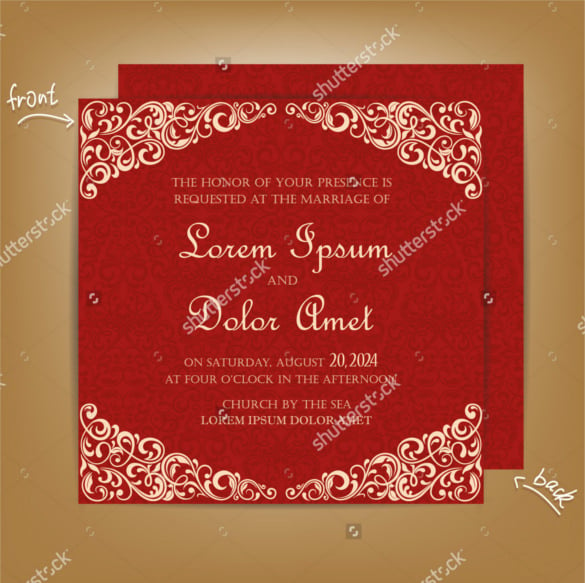 red country wedding invitation