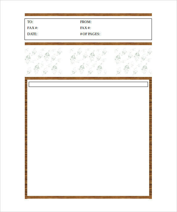 leaves fax cover sheet template printable sample