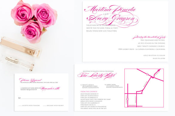 elegant wedding invitation suite