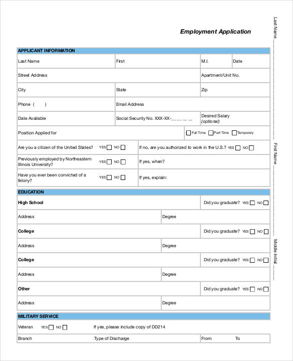 21+ Employment Application Templates - PDF, DOC