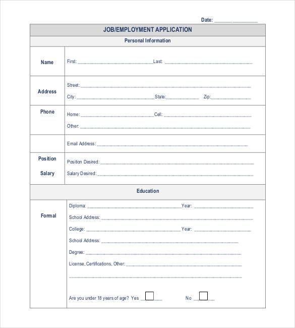 21+ Employment Application Templates PDF, DOC