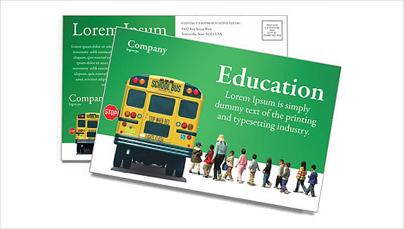 school bus postcard template