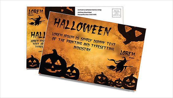 jack o lantern halloween themed postcard template