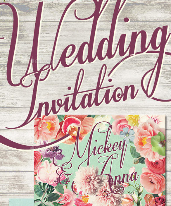 sweet flower wedding invitation