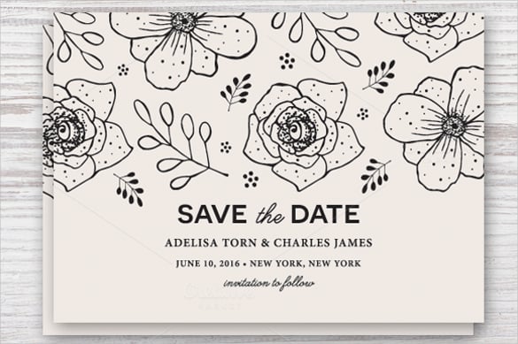 save the date template postcard in eps jpg