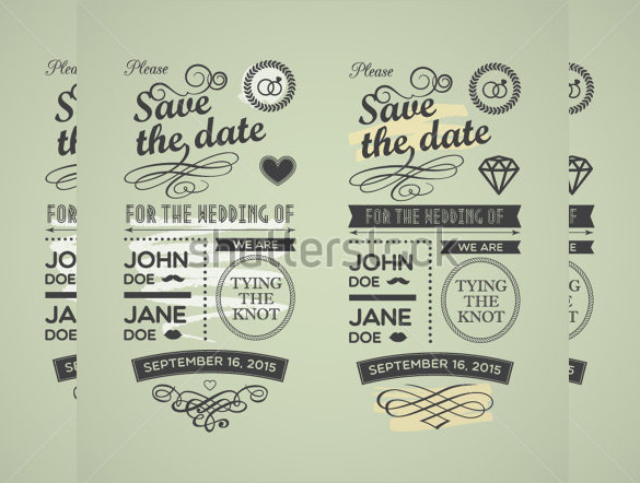 simple coloured save the date postcard invitation for wedding