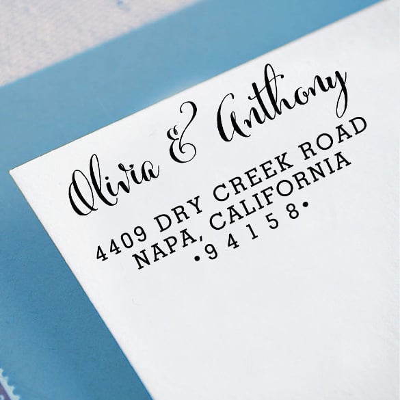 custom return address stamp wedding