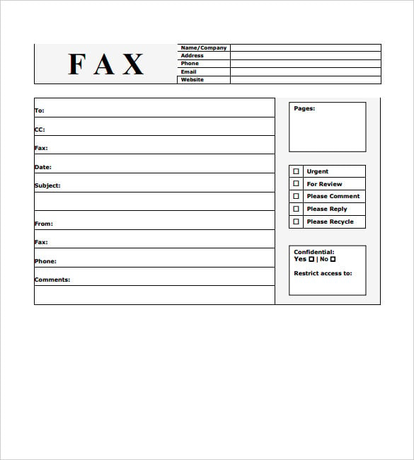 restricted blank fax template pdf free download
