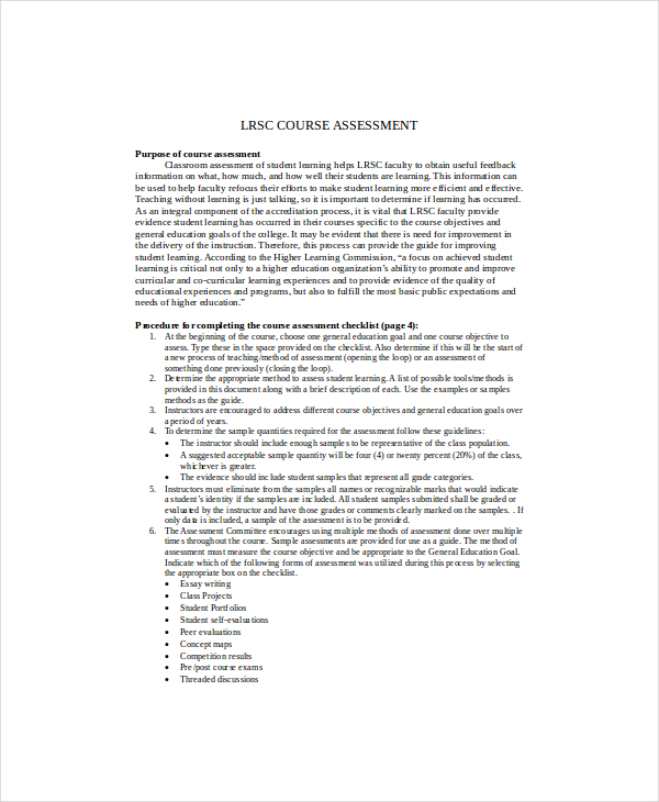 teacher assignment checklist template