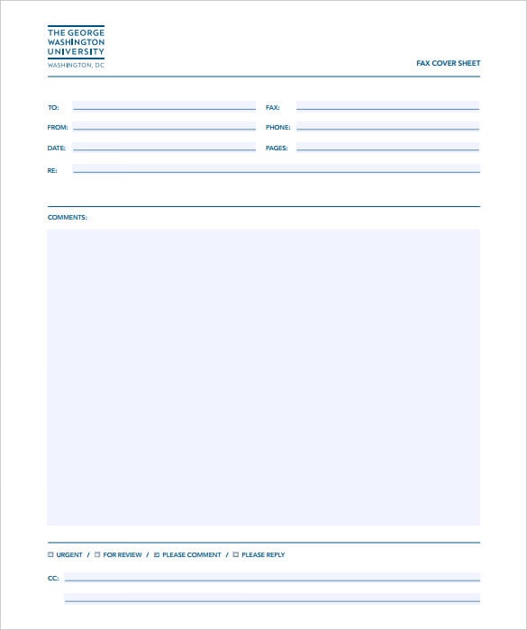 fax printable sample of cover sheet Fax Basic Sheet Templates Free Sample,  7  Cover  Example