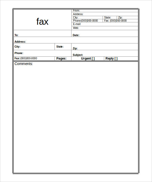 simplefax cover sheet