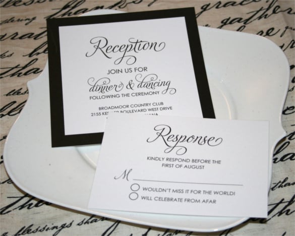 formal modern wedding invitation