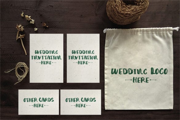 simple modern wedding invitation mockups