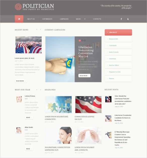political party psd template