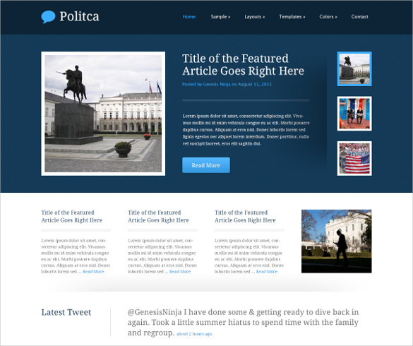 politica psd website theme