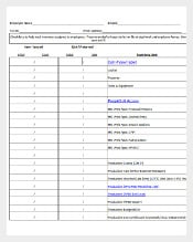 Inventory Checklist Template Free Download