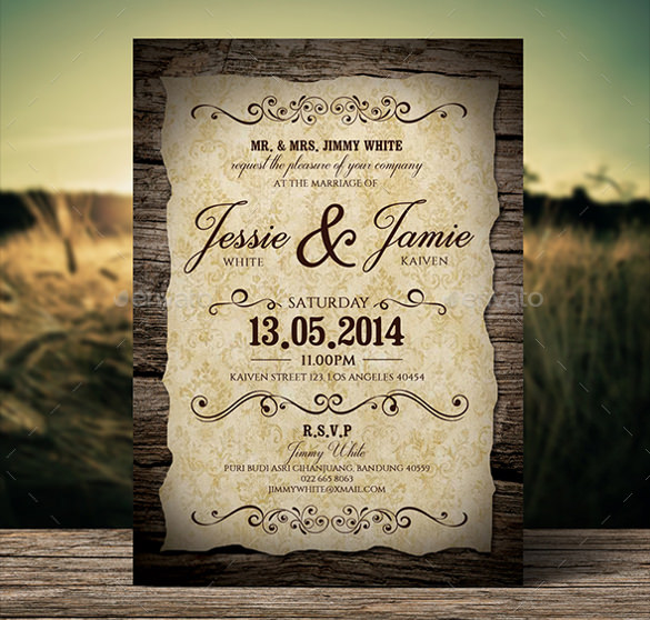 23+ Vintage Wedding Invitation Free PSD Format Download