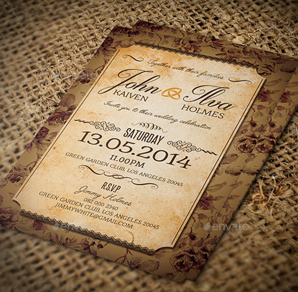 23 Vintage Wedding Invitation Free Psd Format Download Free