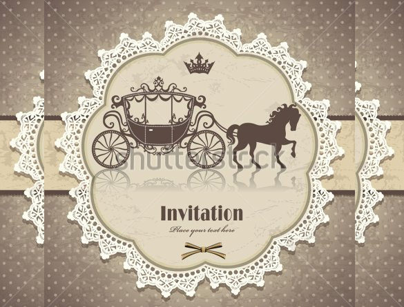 vintage horse carriage invitation template