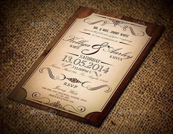 23+ Vintage Wedding Invitation- Free PSD Format Download