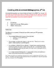 Sample Free APA Annotated Bibliography Template