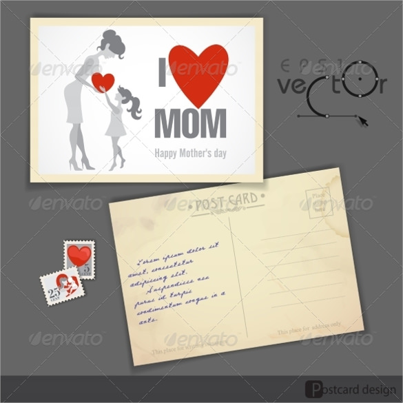 happy mothers day postcard design