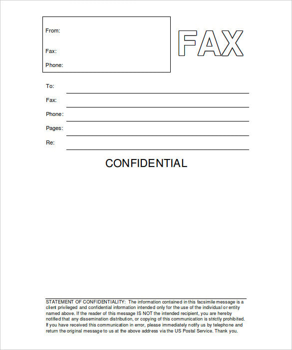 9 confidential fax cover sheet templates doc pdf