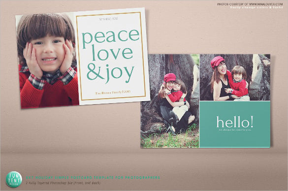simple photography 5x7 holiday postcard template