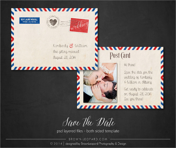 save the date premade postcard template