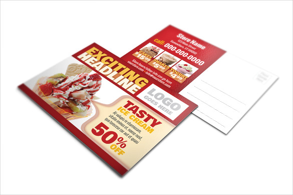 multipurpose postcard template for restaurant