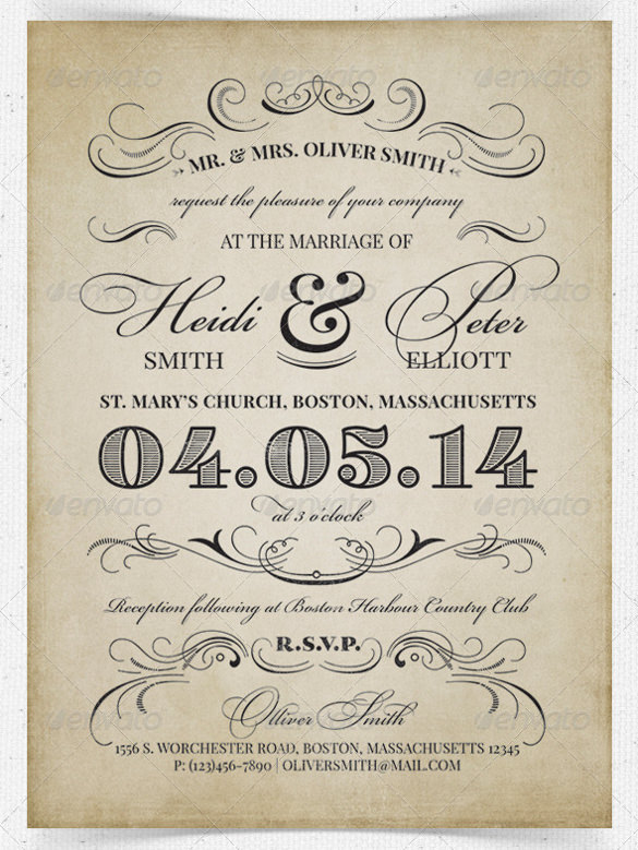 Wedding Reception Invitations Template 2