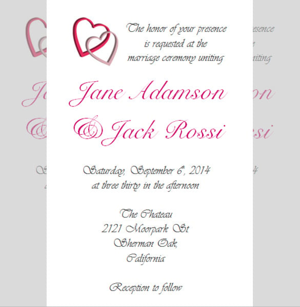 28+ Wedding Reception Invitation Templates - Free Sample, Example ...
