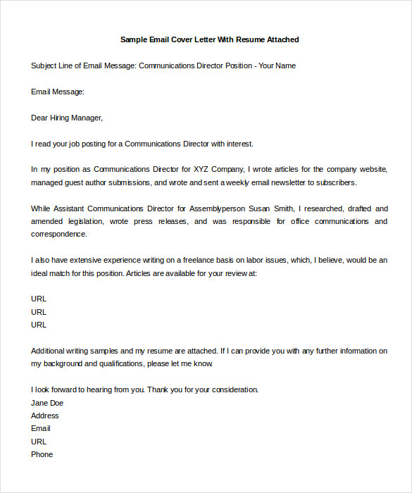 11+ Email Cover Letter Templates - Free Sample, Example ...