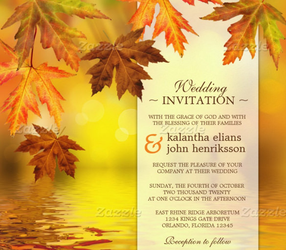 Fall Wedding Invitation Template 15+ PSD Formats Download Free