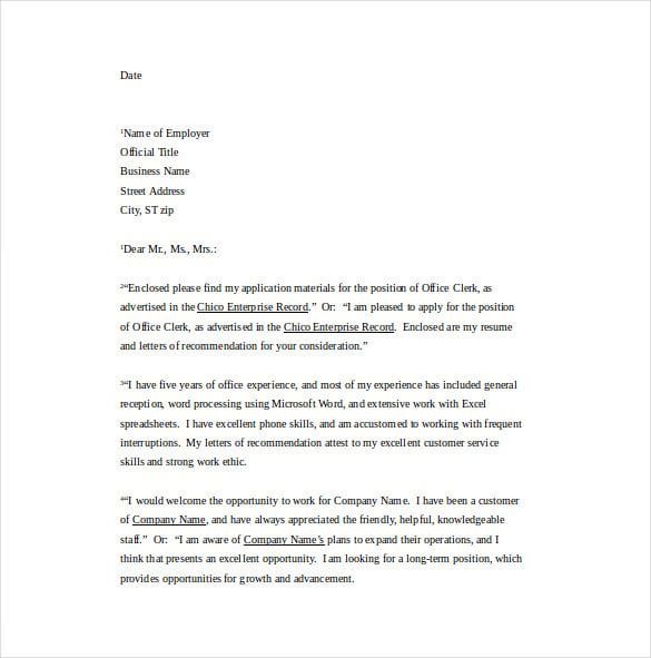 11 professional cover letter templates free sample