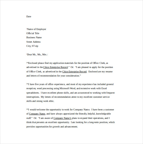 free professional cover letter template word