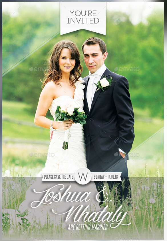love couple photo wedding invitation psd format