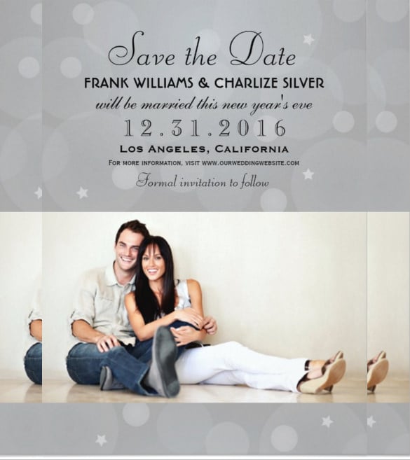 beautiful couple photo wedding invitation