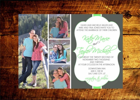 printable photo wedding invitation