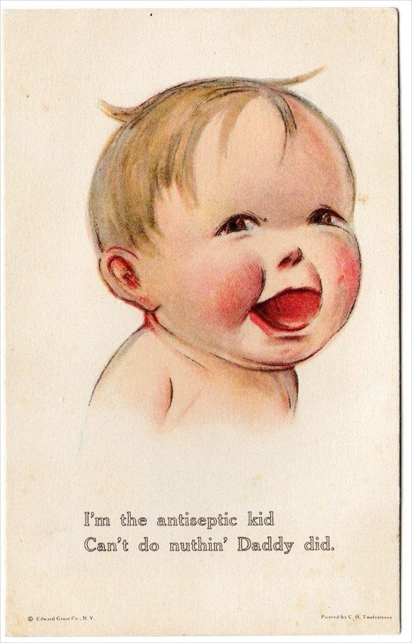 early vintage kid children postcard