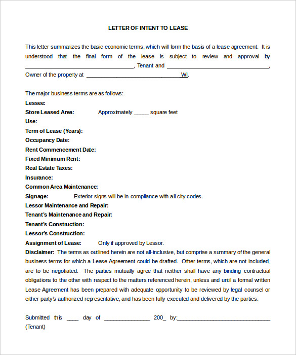 Simple Letter Of Intent 7 Free Word Pdf Documents Download 