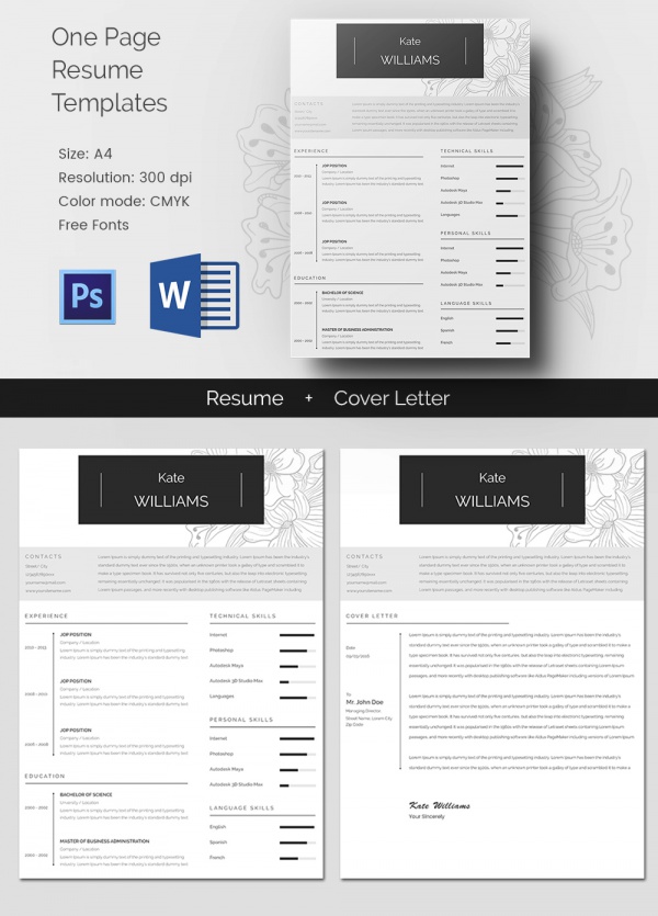 best one page resume