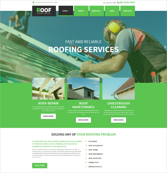 roof repair wordpress theme