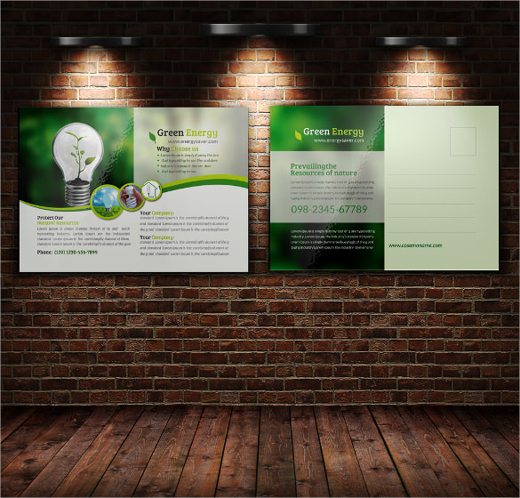 green energy postcard