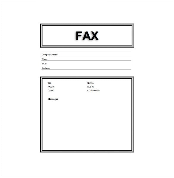 fax cover letter word template free download
