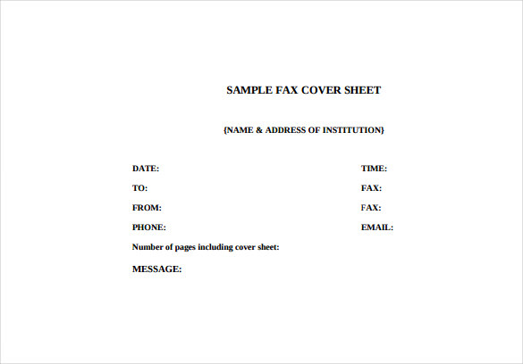 what goes on a cover letter for a fax