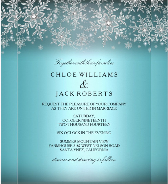 14 Winter Wedding Invitation Templates Sample Example Format Download 