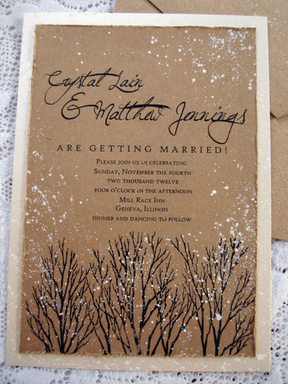 14 Winter Wedding Invitation Templates Sample Example Format 