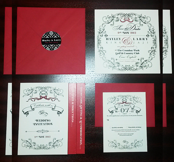 country wedding invitation stationery