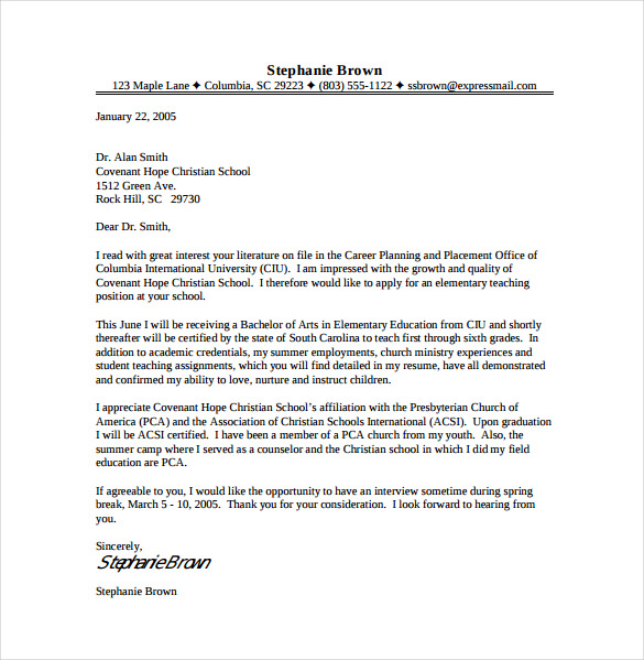 8+ Teacher Cover Letter Templates Free Sample, Example, Format Download!